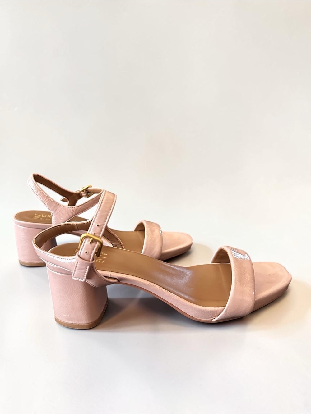 Naturalizer Izzy Leather Block Heel Sandals Blush Pink Women’s Size 9W